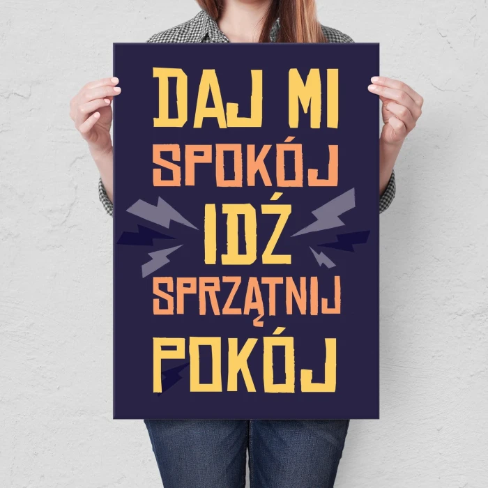 Plakat metalowy Sprzątnij pokój