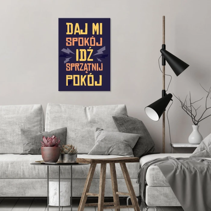 Plakat metalowy Sprzątnij pokój