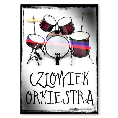 Plakat metalowy Człowiek orkiestra