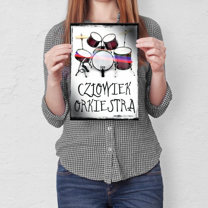 Plakat metalowy Człowiek orkiestra