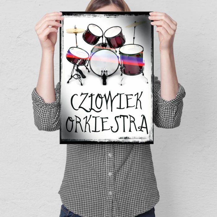 Plakat metalowy Człowiek orkiestra