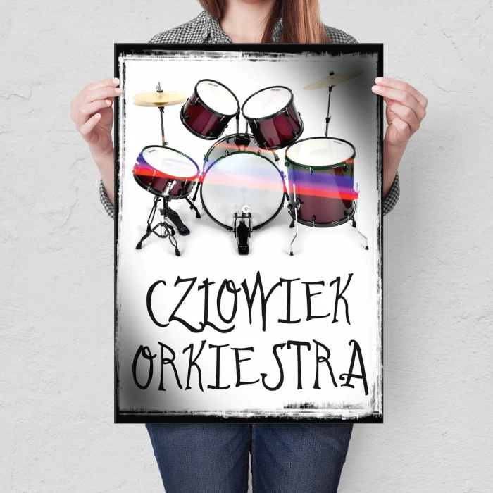 Plakat metalowy Człowiek orkiestra
