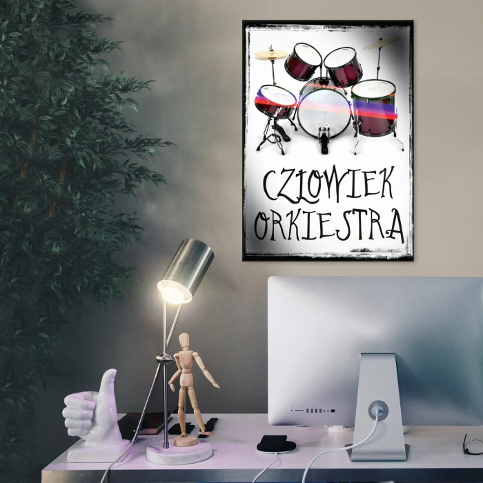 Plakat metalowy Człowiek orkiestra