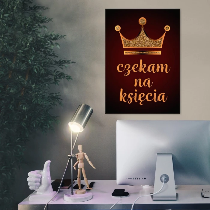 Plakat metalowy Czekam na księcia