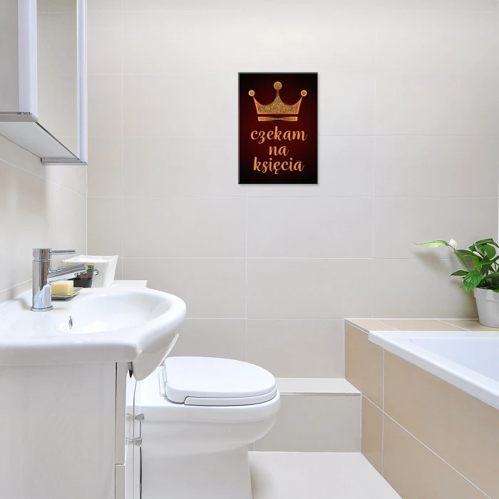 Plakat metalowy Czekam na księcia