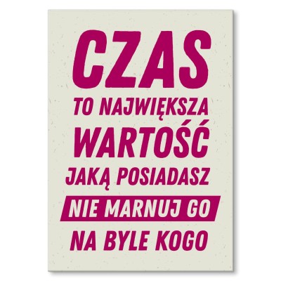 Plakat metalowy Czas to wartość