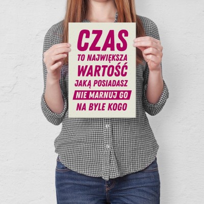 Plakat metalowy Czas to wartość