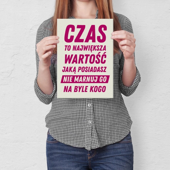 Plakat metalowy Czas to wartość