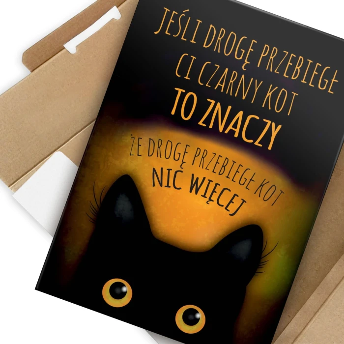 Plakat metalowy Czarny kot