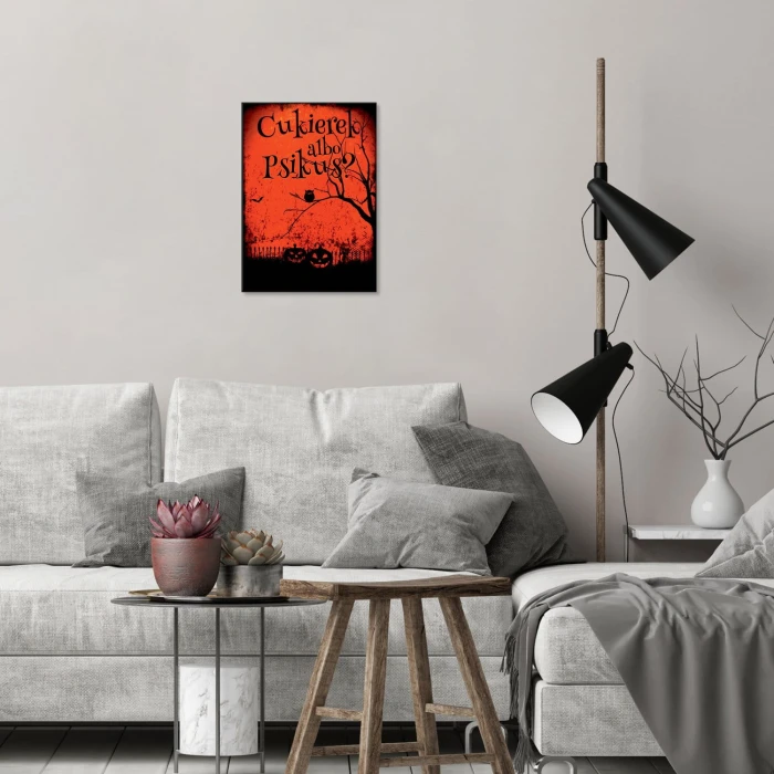 Plakat metalowy Cukierek albo psikus