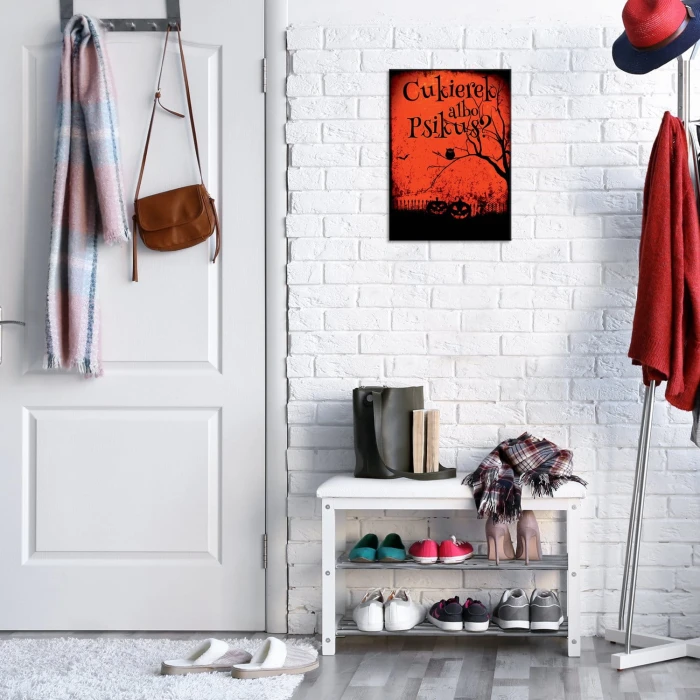 Plakat metalowy Cukierek albo psikus