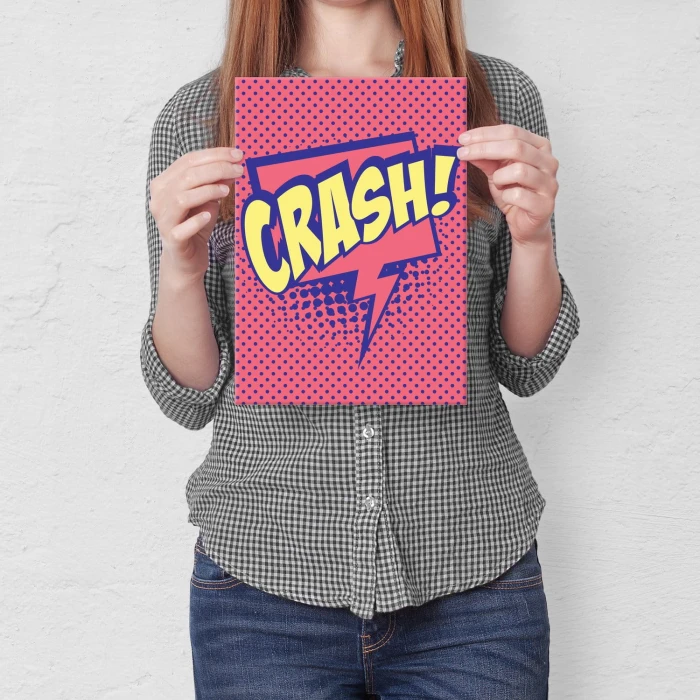 Plakat metalowy Komiksowy Crash