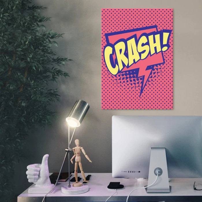 Plakat metalowy Komiksowy Crash