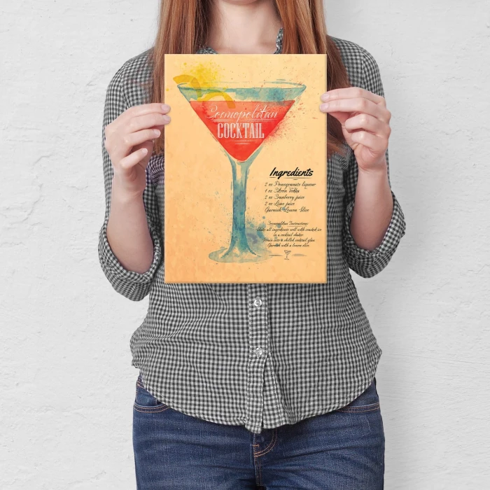 Plakat metalowy Cosmopolitan cocktail
