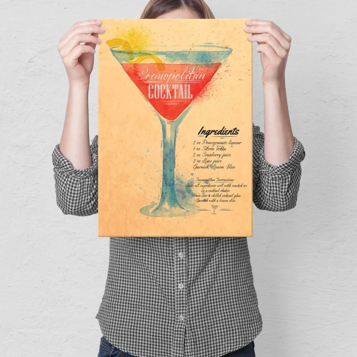 Plakat metalowy Cosmopolitan cocktail