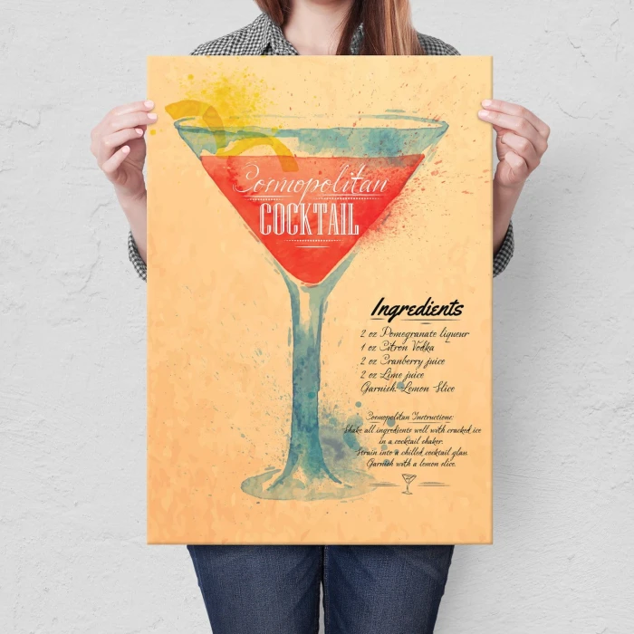 Plakat metalowy Cosmopolitan cocktail