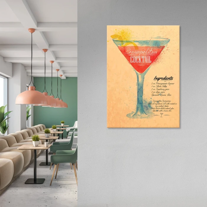 Plakat metalowy Cosmopolitan cocktail