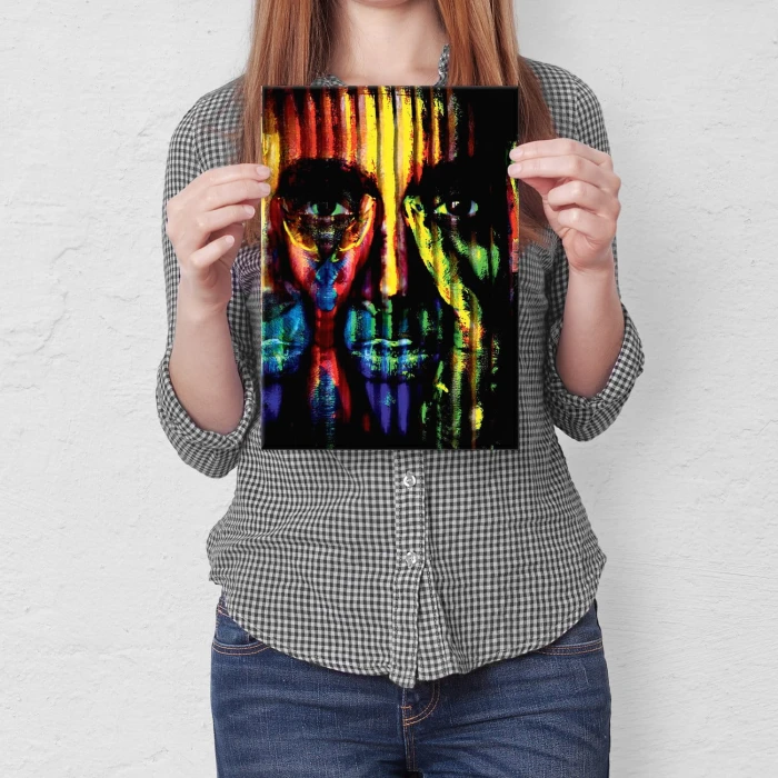 Plakat metalowy Kolorowa twarz