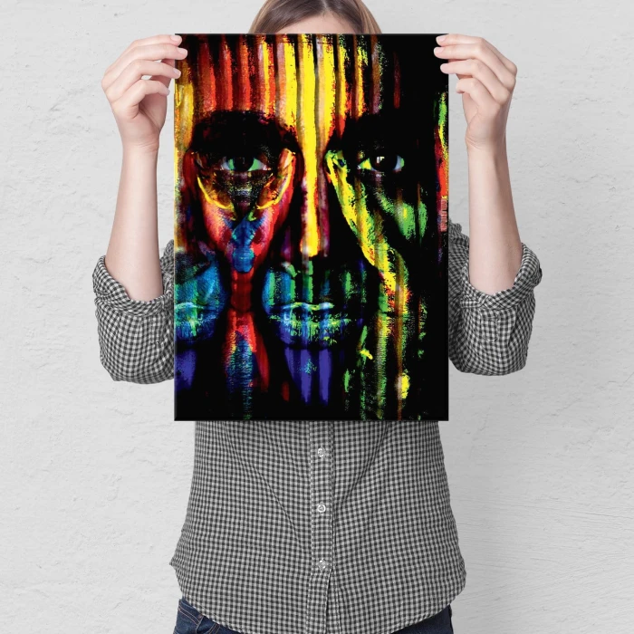 Plakat metalowy Kolorowa twarz