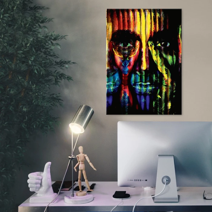 Plakat metalowy Kolorowa twarz