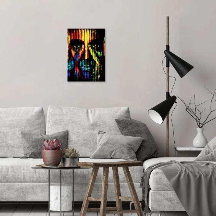 Plakat metalowy Kolorowa twarz