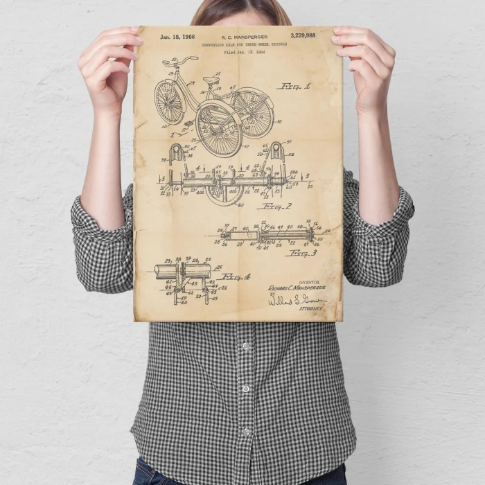 Plakat metalowy Rower Trójkołowiec