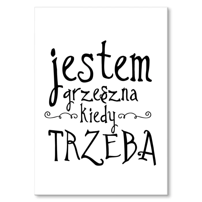 Plakat metalowy Jestem grzeszna Prezent
