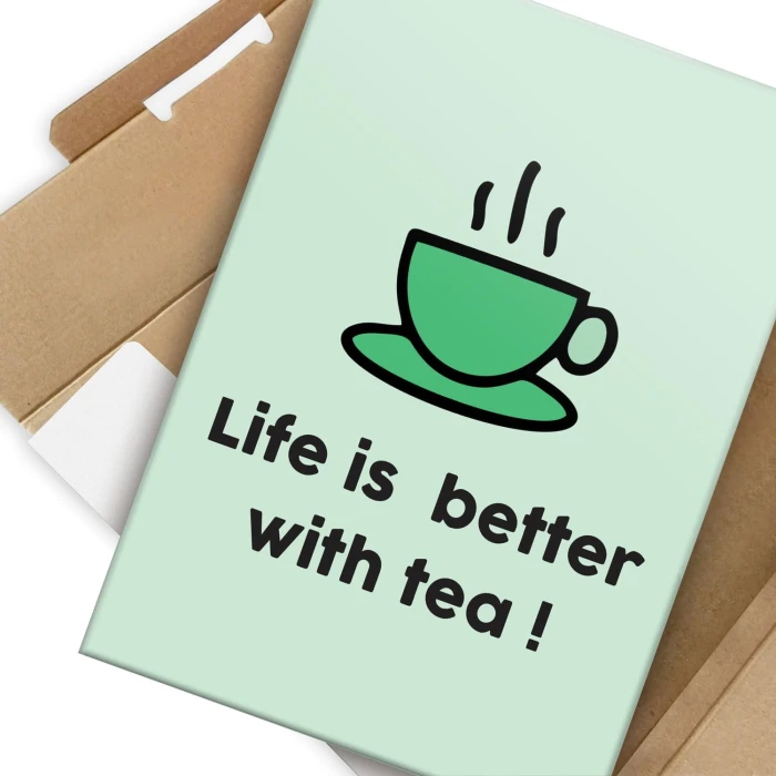 Plakat metalowy Life is better with tea Prezent
