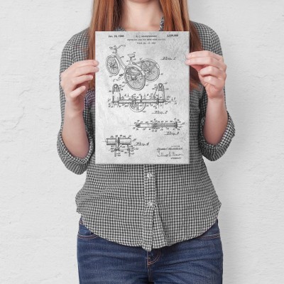 Plakat metalowy Rower Trójkołowiec