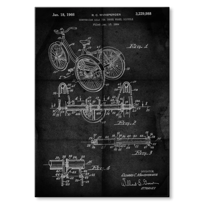 Plakat metalowy Rower Trójkołowiec
