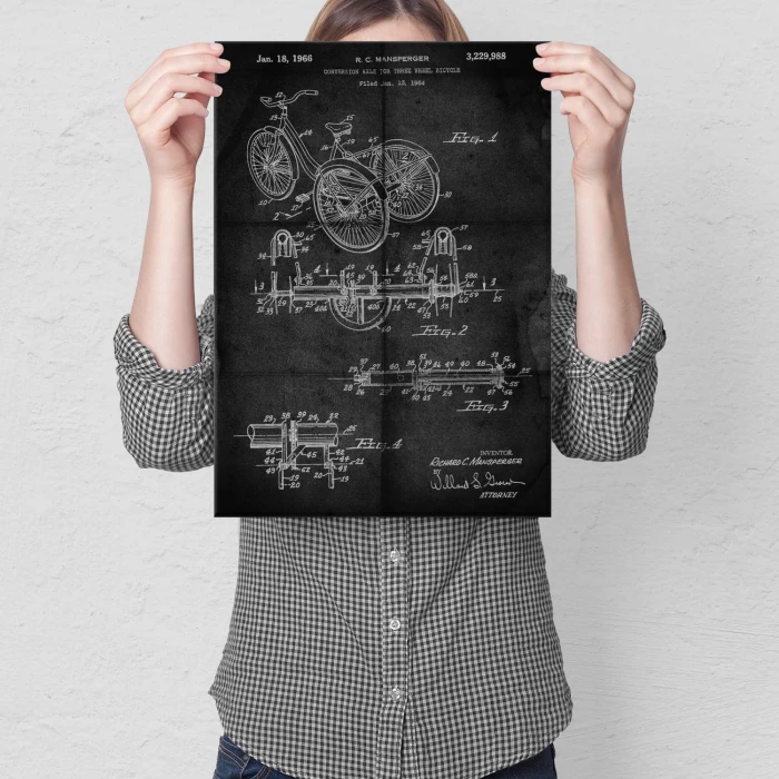 Plakat metalowy Rower Trójkołowiec