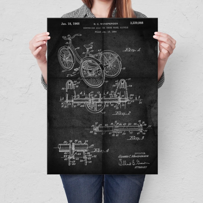 Plakat metalowy Rower Trójkołowiec