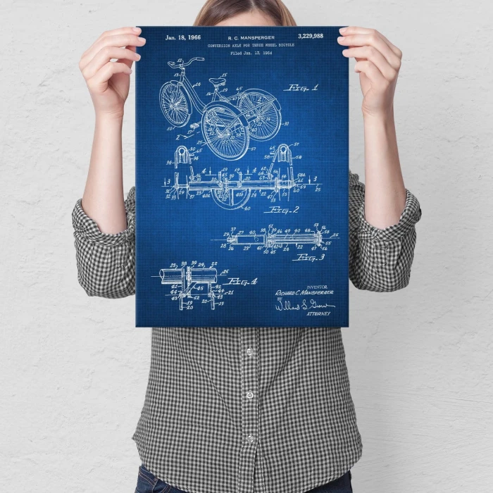 Plakat metalowy Rower Trójkołowiec