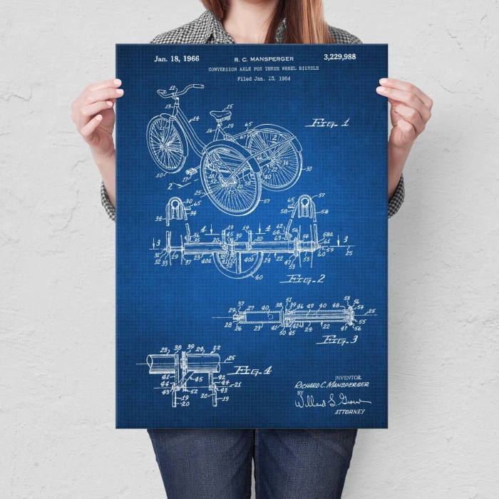 Plakat metalowy Rower Trójkołowiec