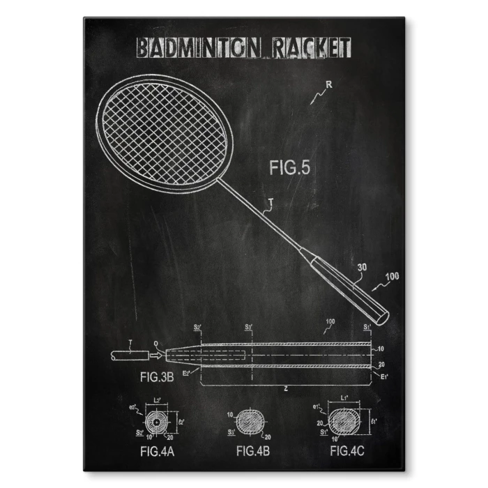 Plakat metalowy  Rakieta do badmintona