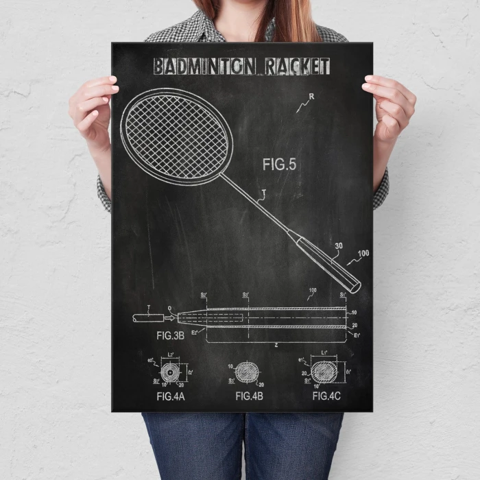 Plakat metalowy  Rakieta do badmintona