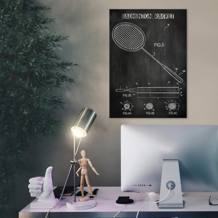 Plakat metalowy  Rakieta do badmintona