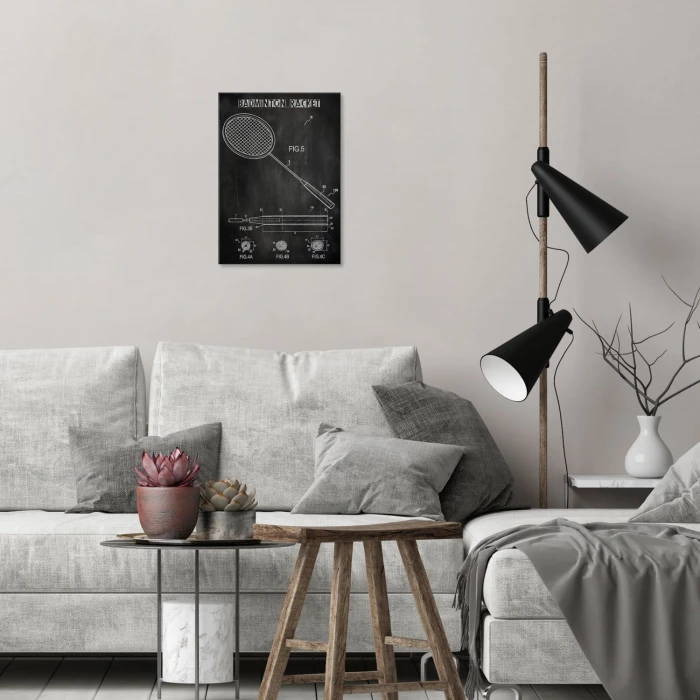 Plakat metalowy  Rakieta do badmintona