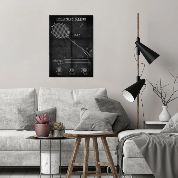 Plakat metalowy  Rakieta do badmintona