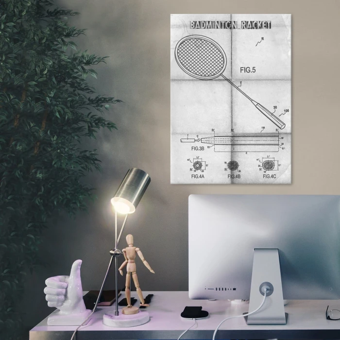 Plakat metalowy  Rakieta do badmintona