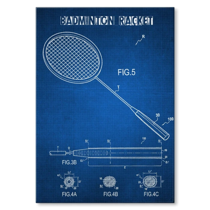 Plakat metalowy  Rakieta do badmintona