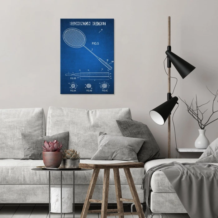 Plakat metalowy  Rakieta do badmintona