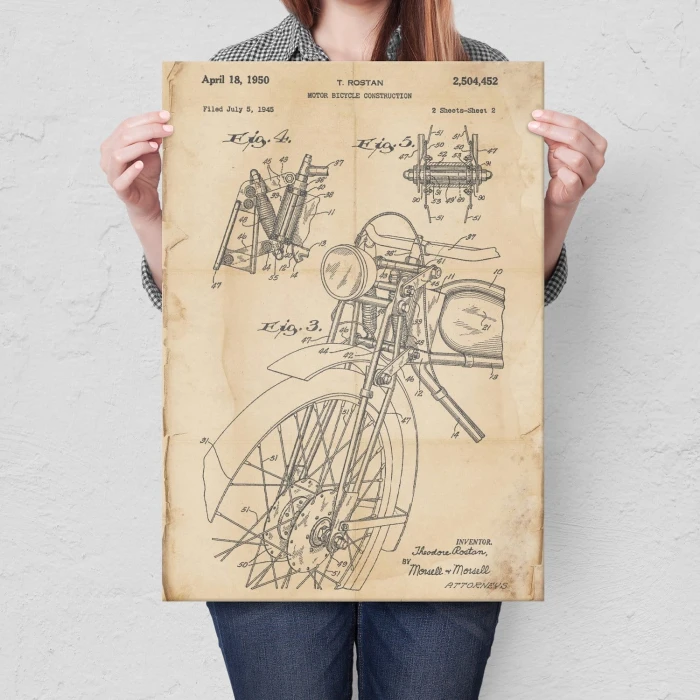 Plakat metalowy Motocykl