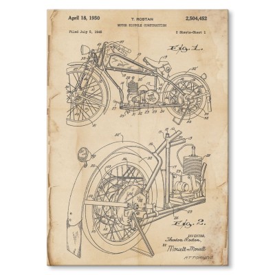 Plakat metalowy  Stary motocykl
