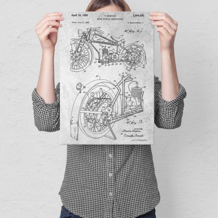 Plakat metalowy  Stary motocykl