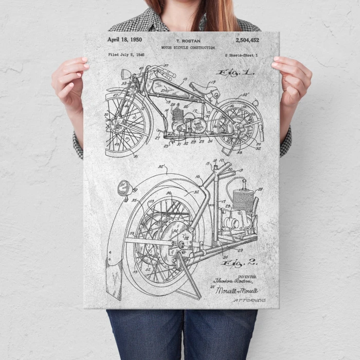 Plakat metalowy  Stary motocykl