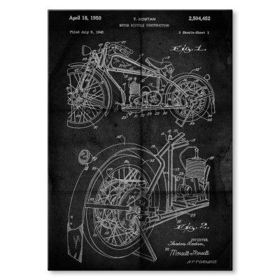 Plakat metalowy  Stary motocykl
