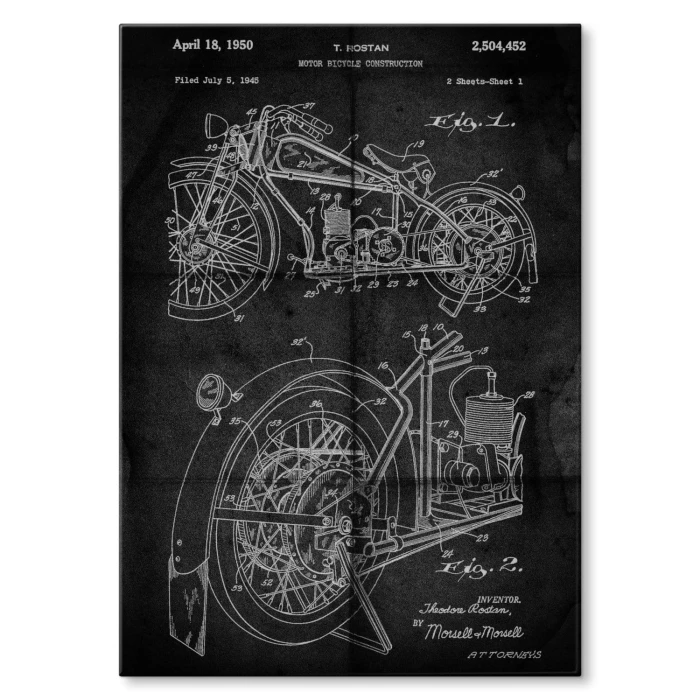 Plakat metalowy  Stary motocykl