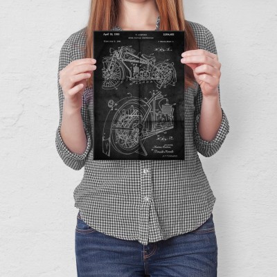 Plakat metalowy  Stary motocykl