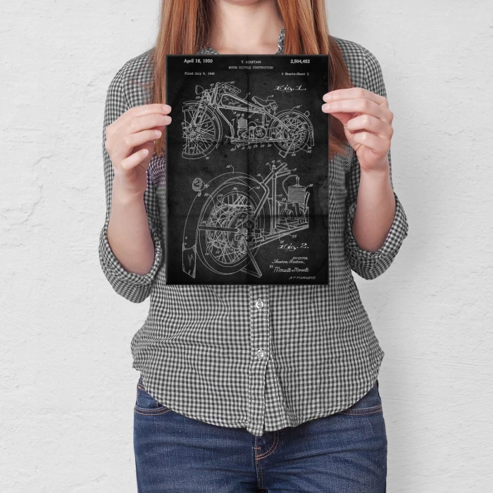Plakat metalowy  Stary motocykl